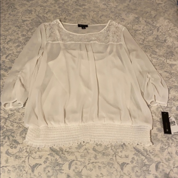 AB Studio Dresses & Skirts - Elegant White Blouse (NWT)